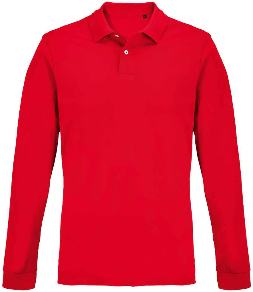 SOL'S Unisex Pacific Long Sleeve Piqué Polo Shirt Red
