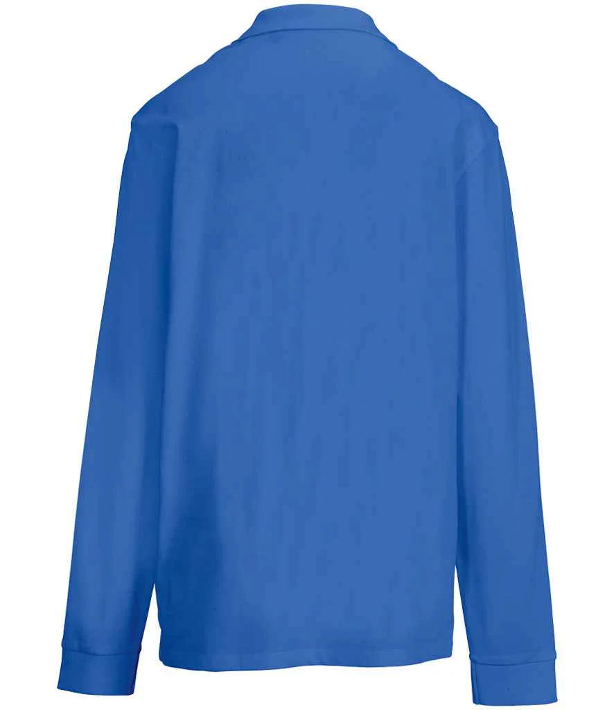 SOL'S Unisex Pacific Long Sleeve Piqué Polo Shirt Royal Blue - Image 3