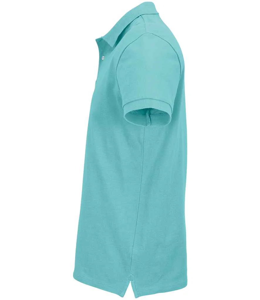 SOL'S Unisex Pacific Twin Piqué Polo Shirt Pool Blue - Image 2