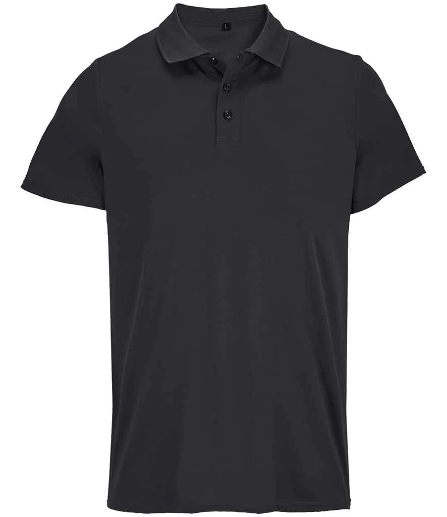 SOL'S Unisex Pitcher Recycled Polyester Piqué Polo Shirt Black