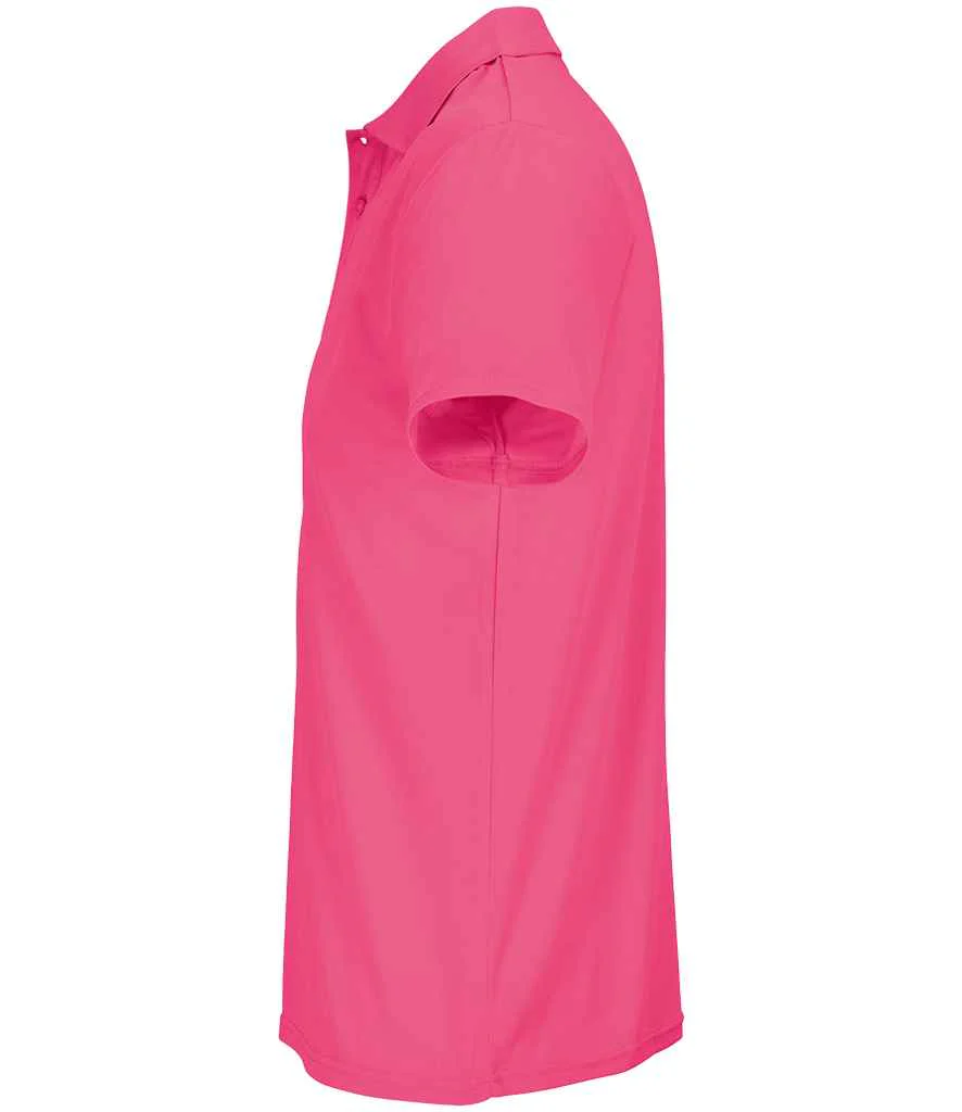 SOL'S Unisex Pitcher Recycled Polyester Piqué Polo Shirt Ribbon Pink - Image 2