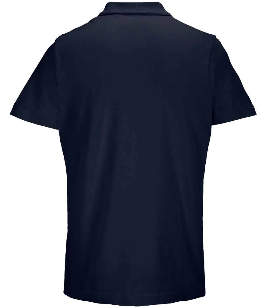 SOL'S Unisex Pulse Twin Piqué Polo Shirt French Navy - Image 3