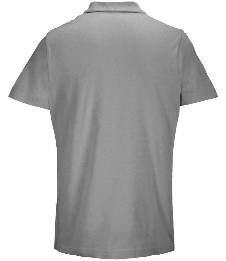 SOL'S Unisex Pulse Twin Piqué Polo Shirt Grey Marl - Image 3