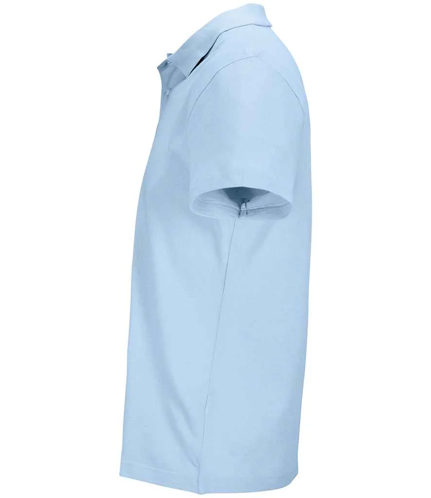 SOL'S Unisex Pulse Twin Piqué Polo Shirt Sky Blue - Image 2