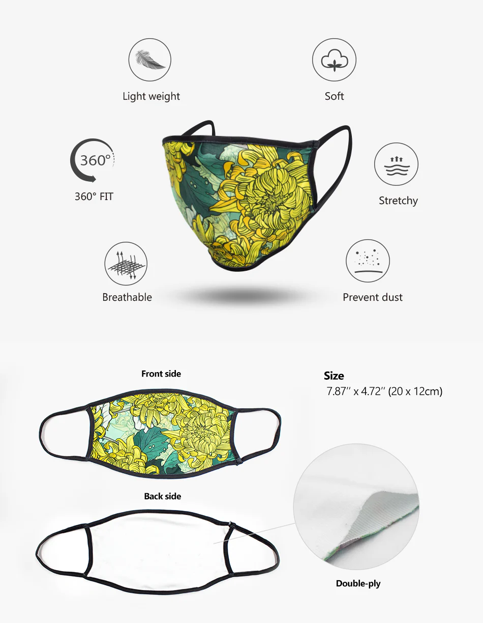 Standard Fabric Flat Face Mask - Image 10