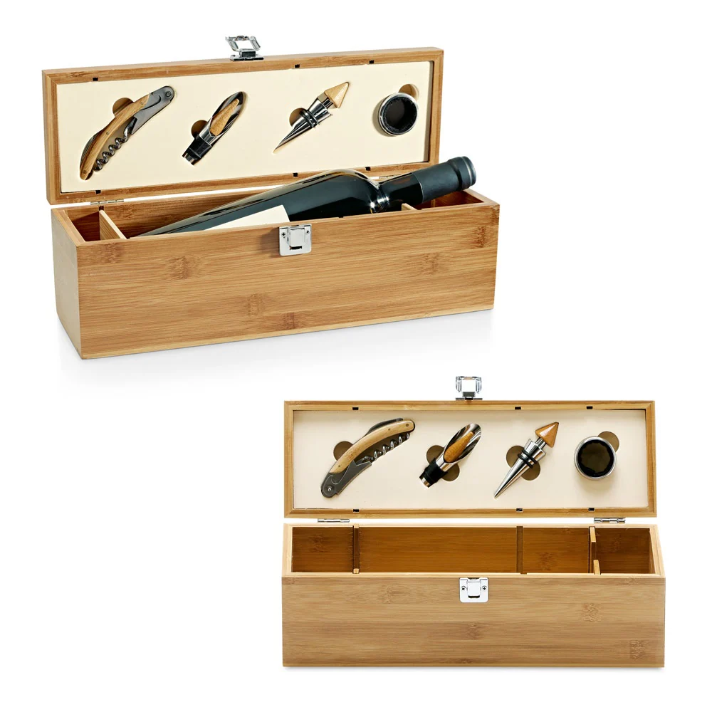 SYRAH. Bamboo and zinc wine set - Image 2