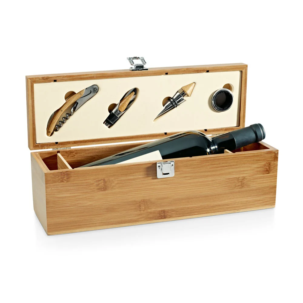 SYRAH. Bamboo and zinc wine set - Image 4