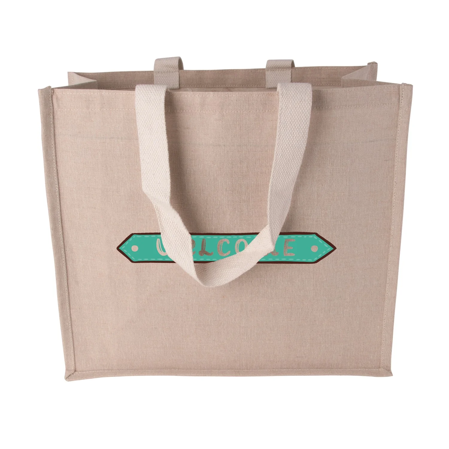Tolldene Canvas shopper with woven handles - Image 2