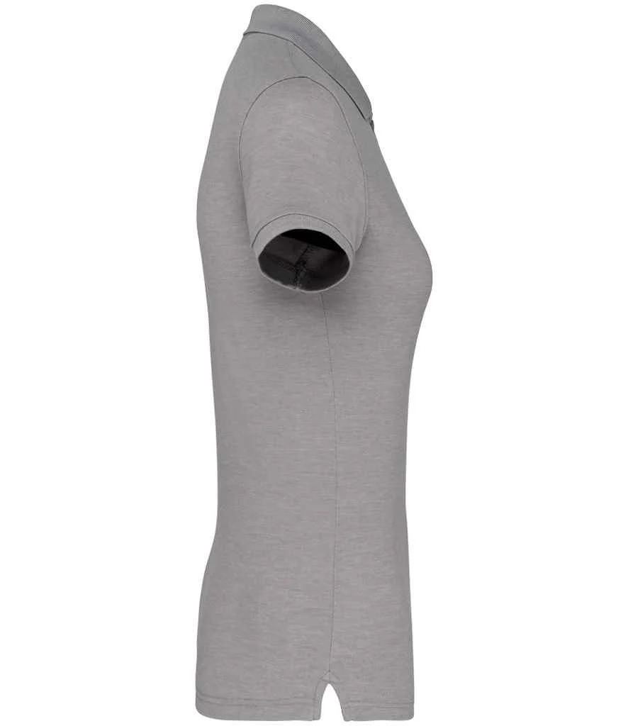 WK Designed to Work Ladies Anti-Bacterial Piqué Polo Shirt Oxford Grey - Image 2