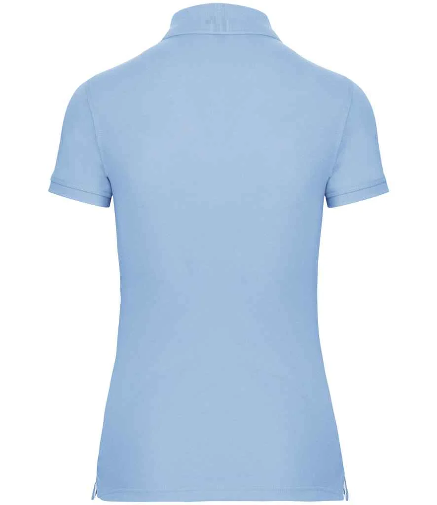 WK Designed to Work Ladies Anti-Bacterial Piqué Polo Shirt Sky Blue - Image 3