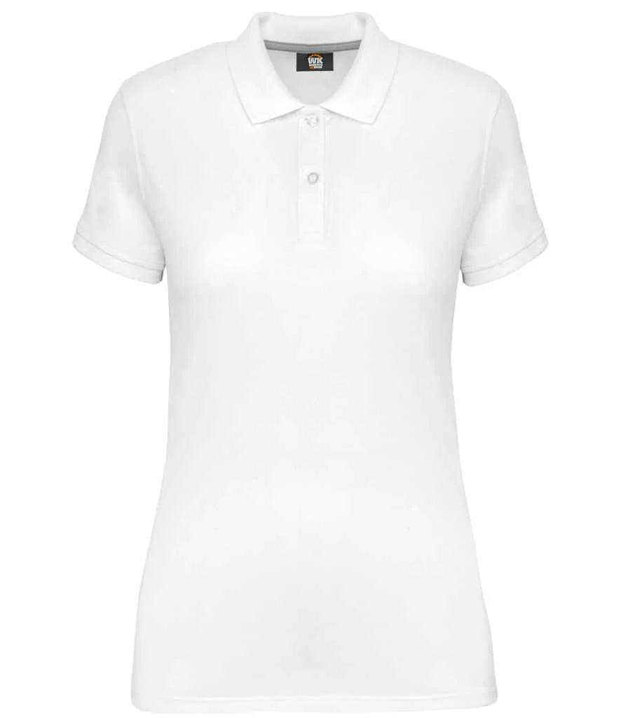 WK Designed to Work Ladies Anti-Bacterial Piqué Polo Shirt White