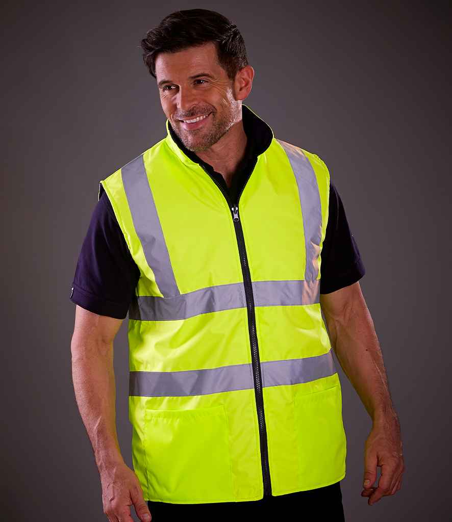 Yoko Hi-Vis Reversible Fleece Bodywarmer - Image 3